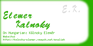 elemer kalnoky business card