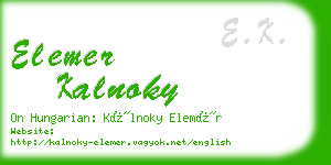 elemer kalnoky business card